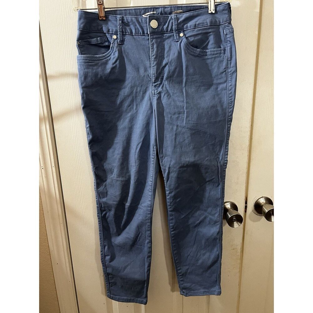 Seven 7‎ Jeans Womens 10 Rivera Blue Denim High Rise Skinny Crop Skin-Fit